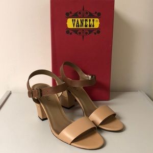 Vaneli Women’s Beige Ankle Strap Heels Sz 8 1/2 N